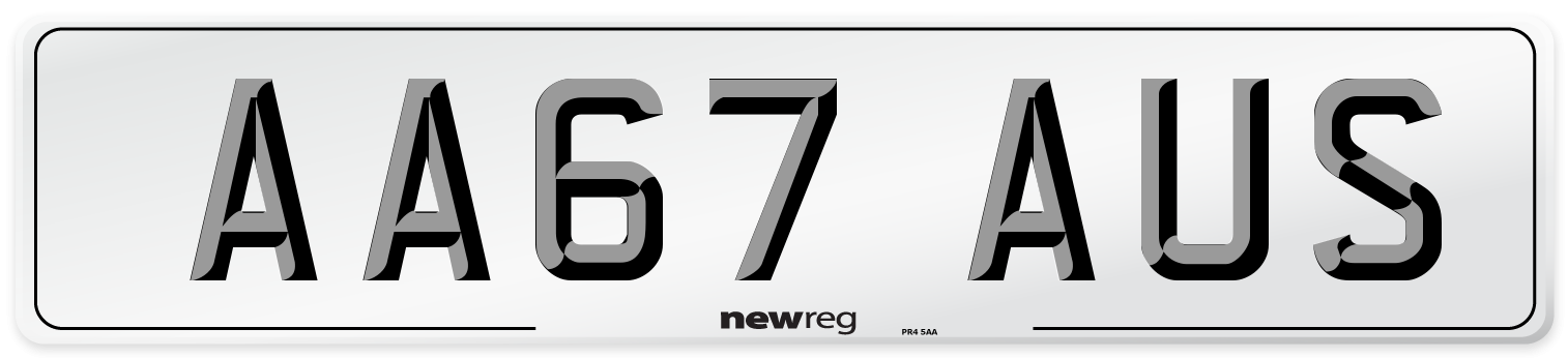 AA67 AUS Number Plate from New Reg